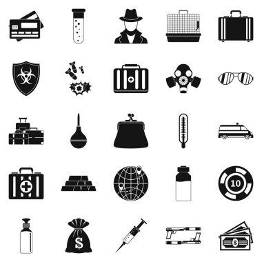 Soruşturma Icons set, basit tarzı