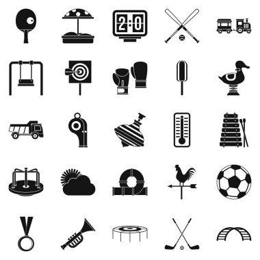 Çocuk oyun Icons set, basit tarzı