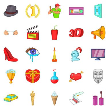 Selüloit Icons set, karikatür tarzı