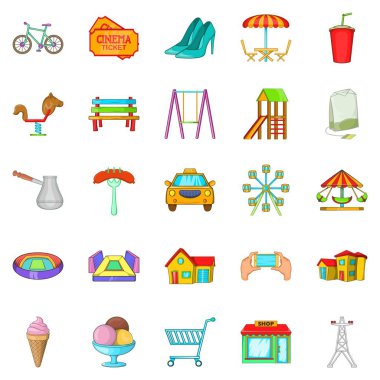 Bahçesi Icons set, karikatür tarzı