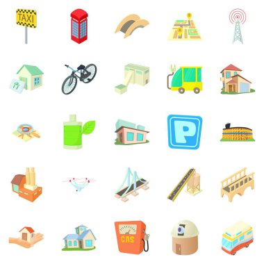 Townish Icons set, karikatür tarzı