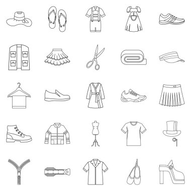 Icons set dikişi, anahat stili