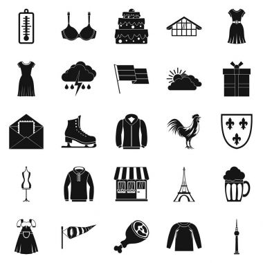 Hafif giyim Icons set, basit tarzı