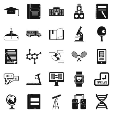 Okul takımı Icons set, basit tarzı