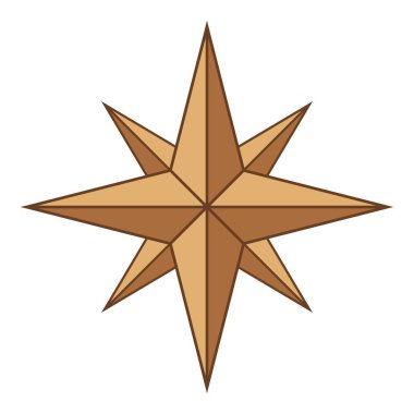 Rüzgar gülü simgesi, karikatür tarzı antik iz