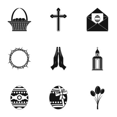 Kutsal Paskalya simge seti, basit tarzı