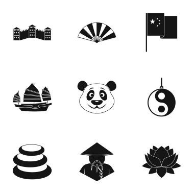 Çin Cumhuriyeti simge seti, basit tarzı