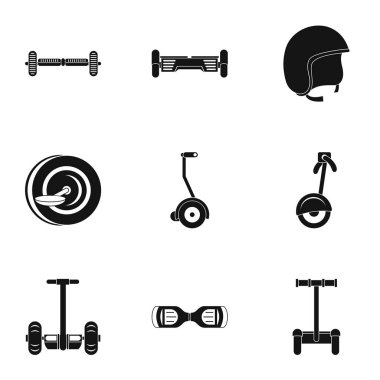 Elektrikli scooter simge seti, basit tarzı