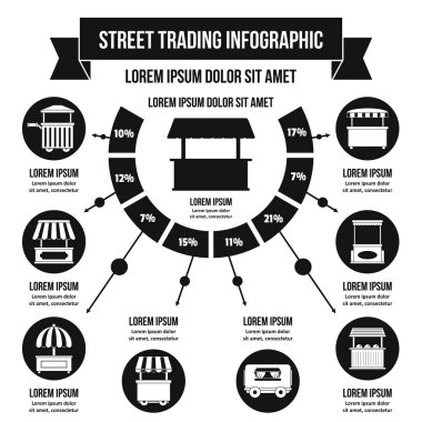 Infographic kavramı, basit tarzı ticaret Caddesi