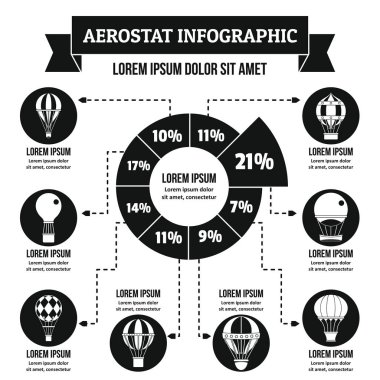 Aerostat Infographic kavramı, basit tarzı
