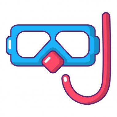 Dalış ve şnorkel maskesi simgesi, karikatür tarzı