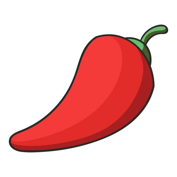 Rojo picante icono de chile natural, estilo de dibujos animados — Vector de stock