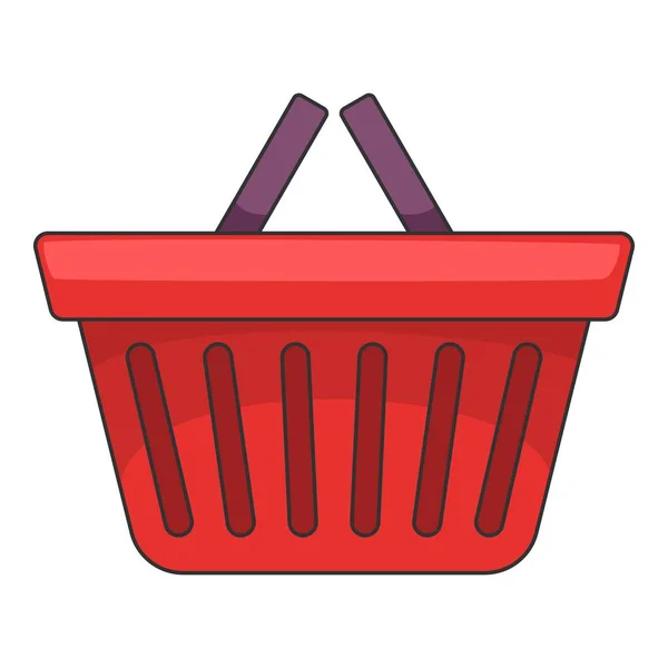 Icono de la cesta de la compra, estilo de dibujos animados — Vector de stock