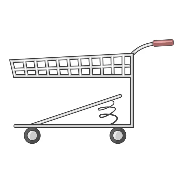 Carrito de compras con icono de primavera, estilo de dibujos animados — Vector de stock