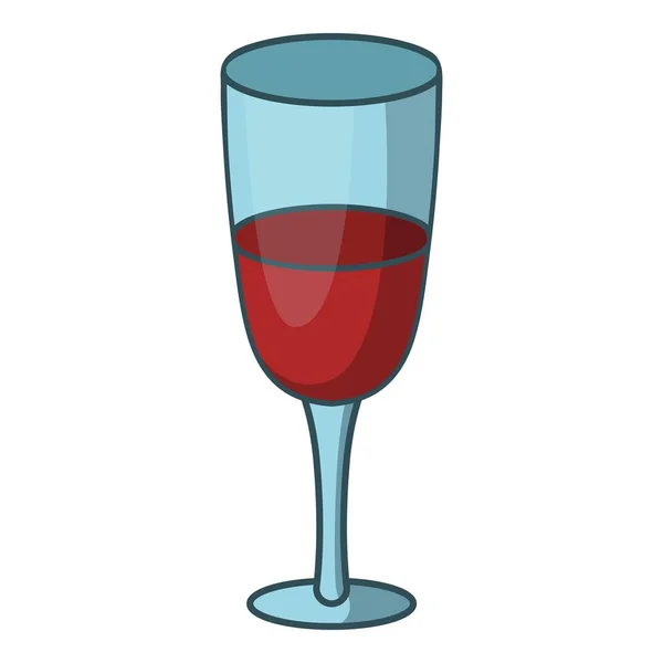 Rött vin glas ikon, tecknad stil — Stock vektor