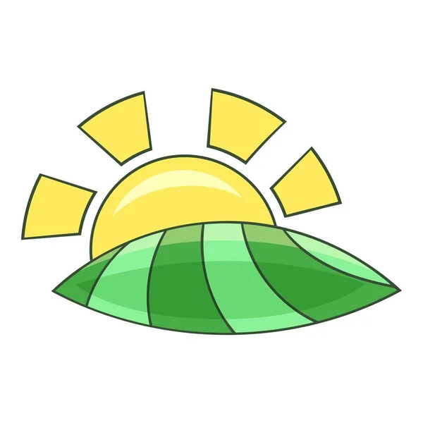 Morning sunrise icon, cartoon style — Stock Vector