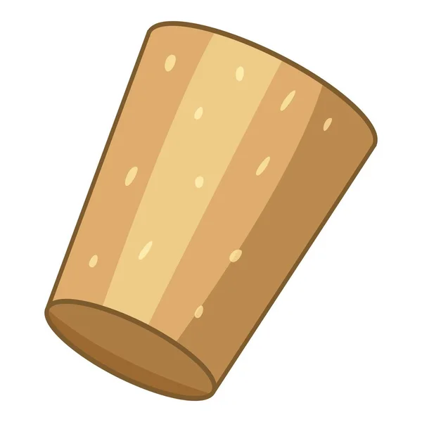 Icona tappo di sughero marrone, stile cartone animato — Vettoriale Stock