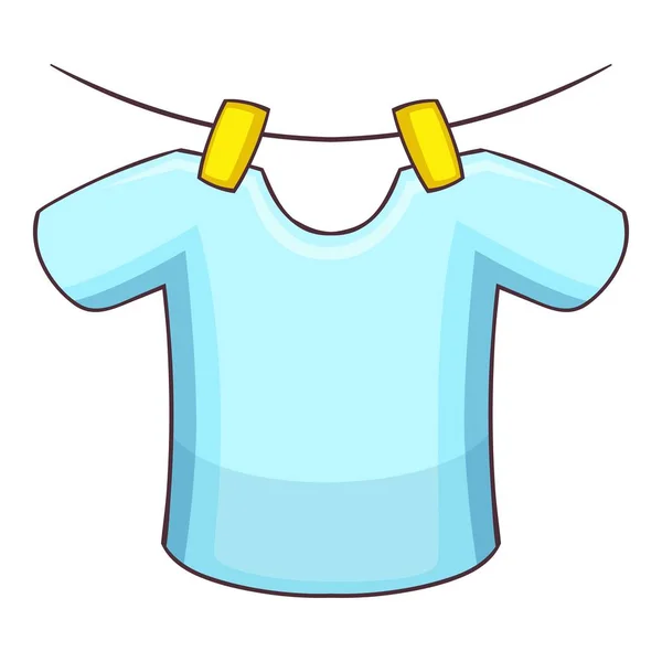 Shirt on the rope icon, cartoon style — Stock Vector