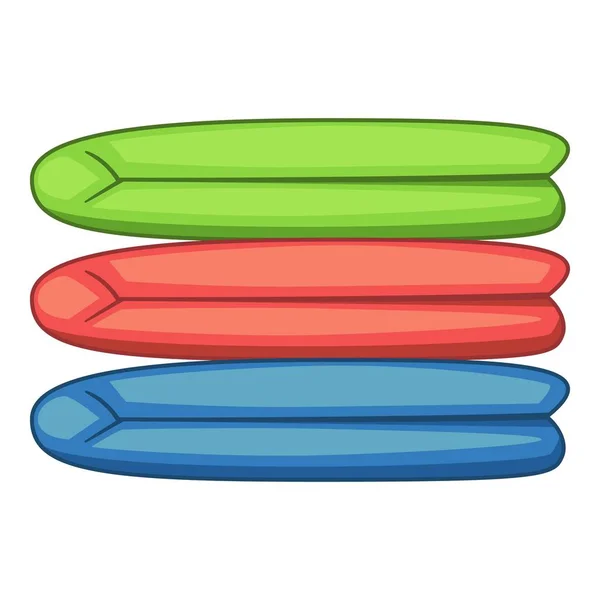 Set asciugamani colorati icona, stile cartone animato — Vettoriale Stock