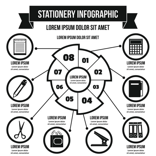 Brevpapper infographic koncept, enkel stil — Stock vektor