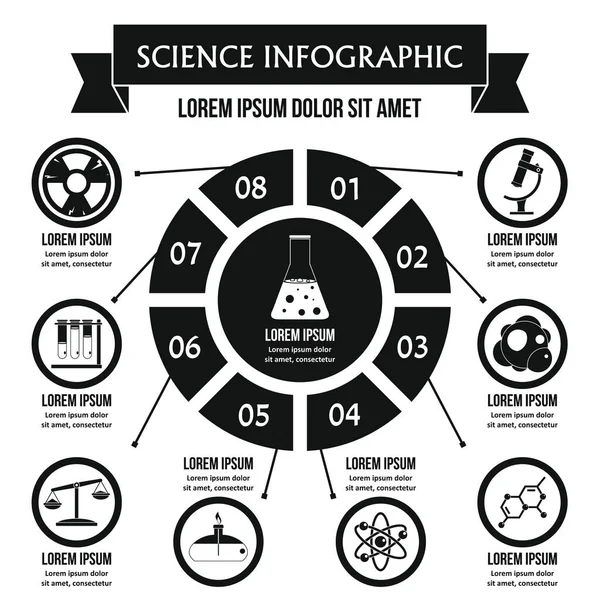 Concepto de infografía científica, estilo simple — Archivo Imágenes Vectoriales