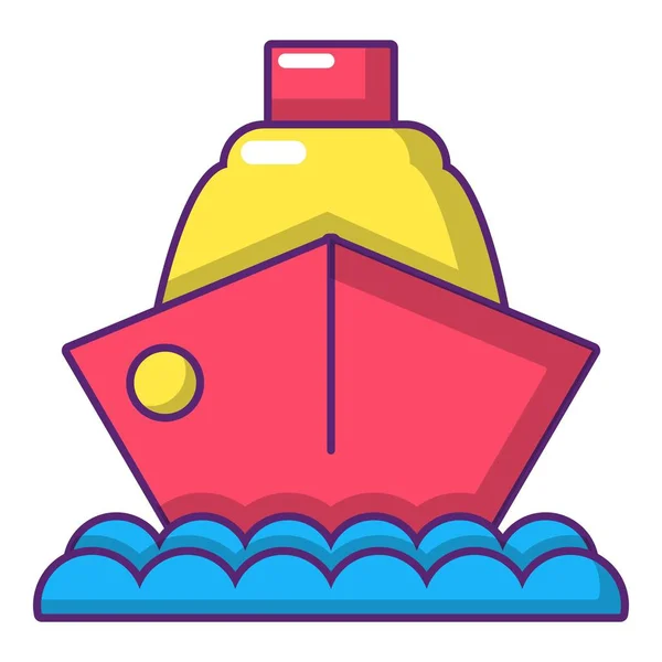 Kreuzfahrtschiff-Ikone im Cartoon-Stil — Stockvektor