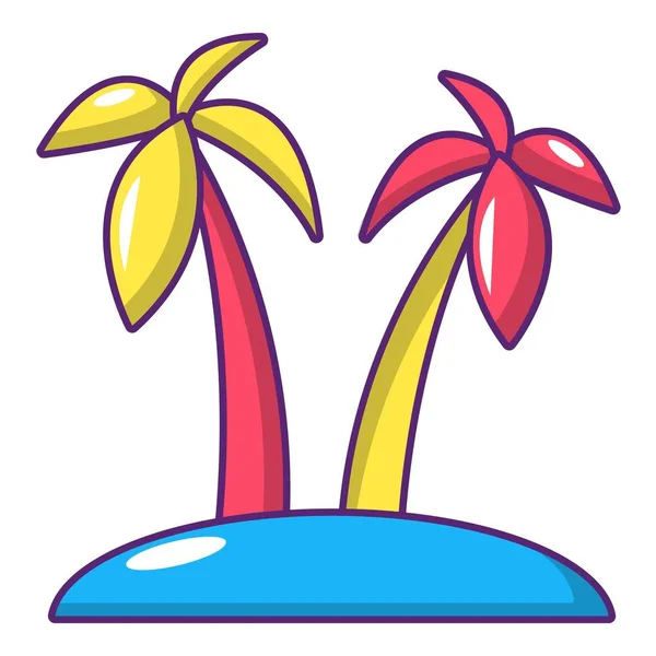 Icono de isla tropical, estilo de dibujos animados — Archivo Imágenes Vectoriales