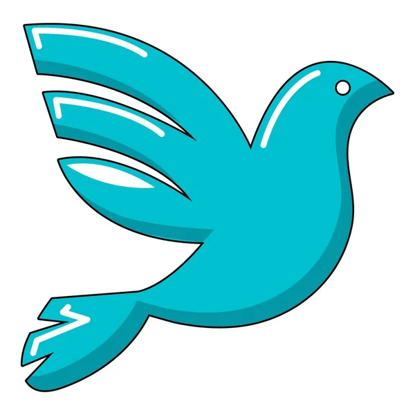 White peace pigeon icon, cartoon style — Stock Vector