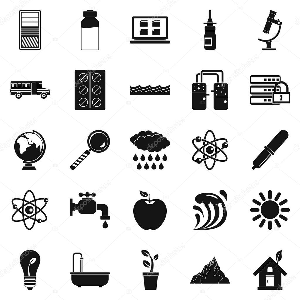 Chemical element icons set, simple style
