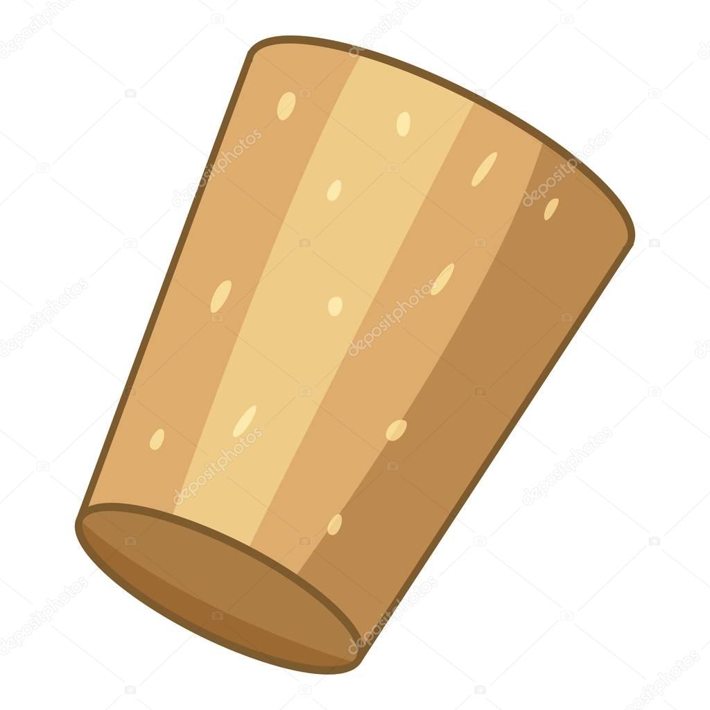 Brown cork plug icon, cartoon style
