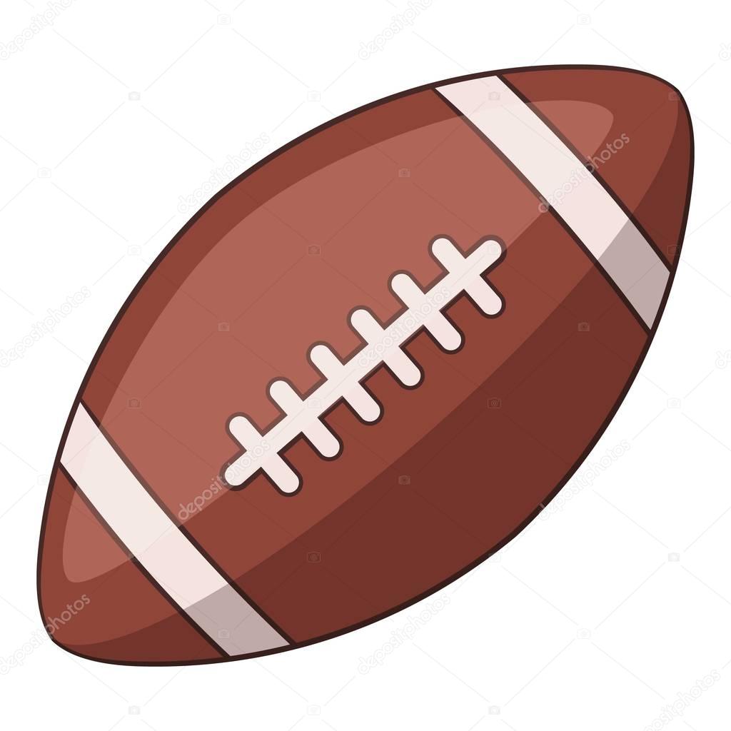 Rugby ball icon. Cartoon illustration of rugby ball vector icon for web design