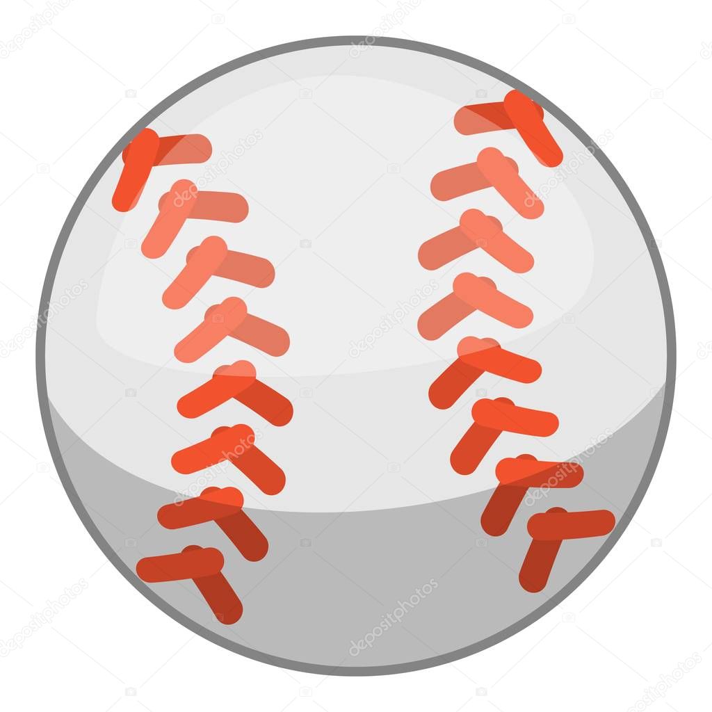Baseball ball icon, cartoon style