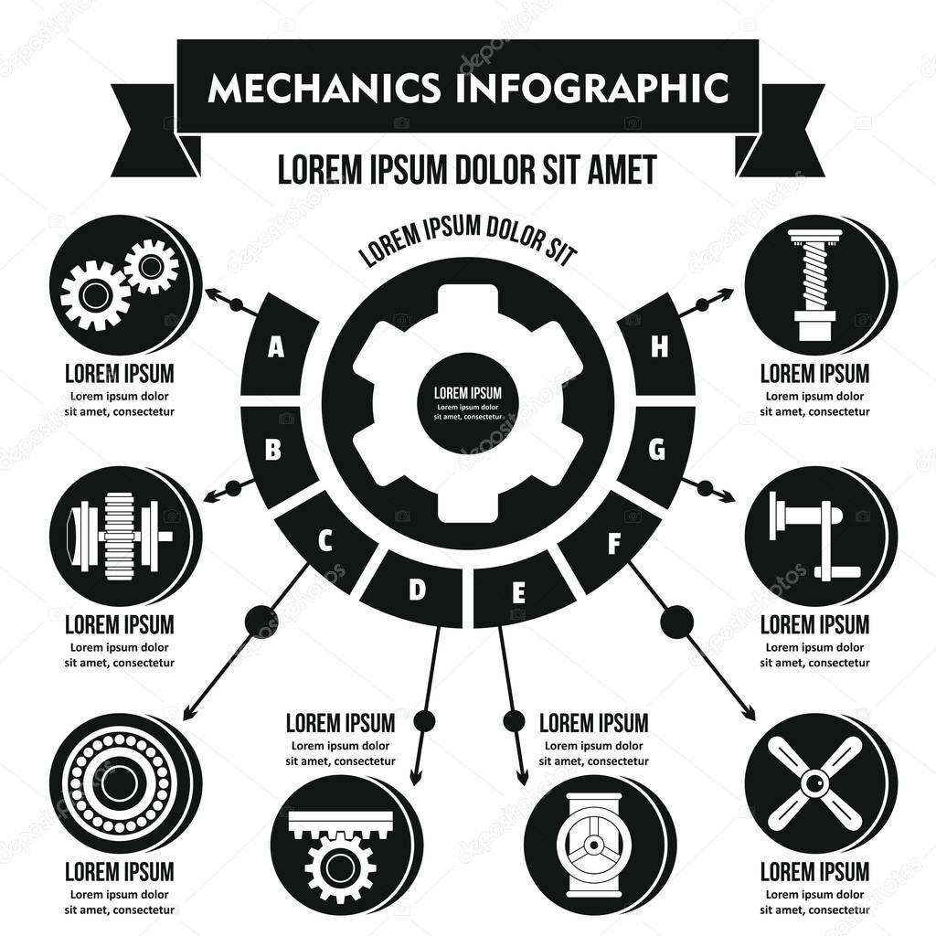 Mechanics infographic concept, simple style