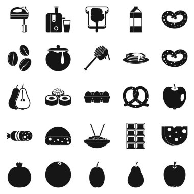 Beslenme Icons set, basit tarzı
