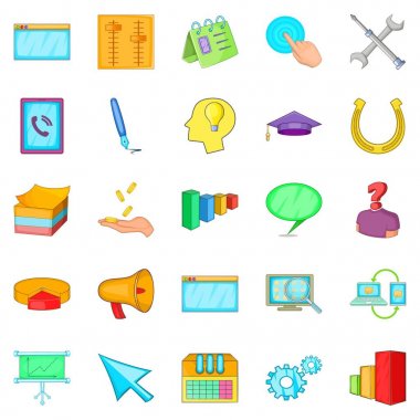 İş grubu simgeleri ayarla, tarzı çizgi film