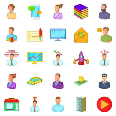 İşlem simgeleri ayarla, tarzı çizgi film