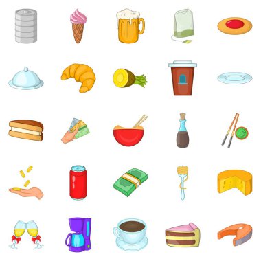 Kahve Sarayı Icons set, karikatür tarzı