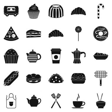 Sindirim Icons set, basit tarzı