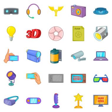 Kamera film Icons set, karikatür tarzı