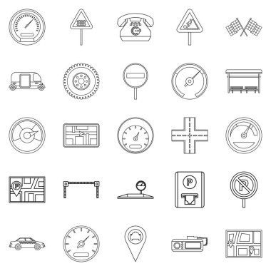 Motoru Icons set, anahat stili