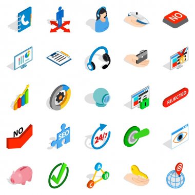 Kariyer Icons set, izometrik stili