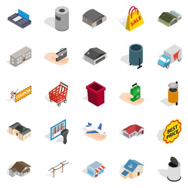 Altyapı Icons set, izometrik stili