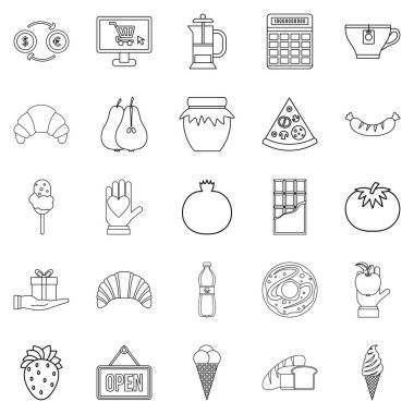 Karma house Icons set, anahat stili