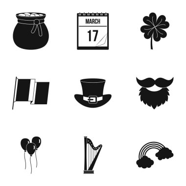 Aziz Patrick günü simge seti, basit tarzı