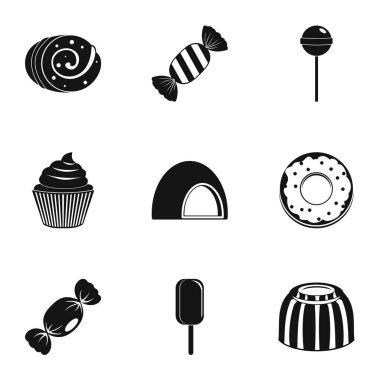 Şeker simge seti, basit tarzı