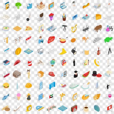 100 etkinlik simgeler kümesi, izometrik 3d stili