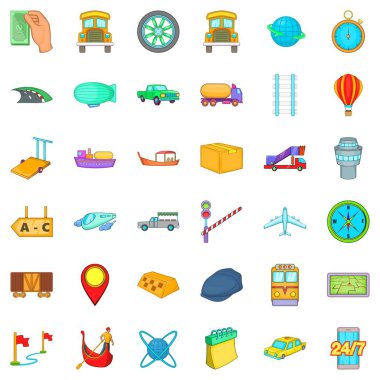 Teslimat Icons set, karikatür tarzı