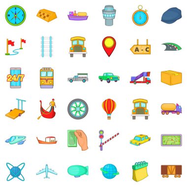 Ödemeli teslimat Icons set, karikatür tarzı