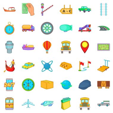 Yavaş teslim Icons set, karikatür tarzı