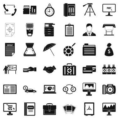 Yapı bölümü Icons set, basit tarzı